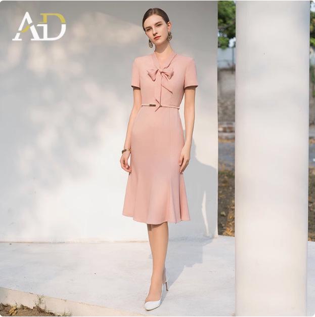 

AD Французское Высококлассное Платье-Блейзер с Розовым Бантом, 2024 Привлекательный Новый Стиль Extra Large