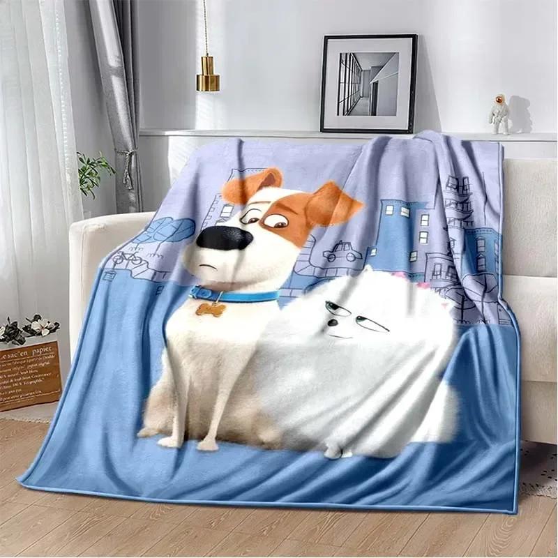 3D cartoon anime T-The Secret Life of Pets flannel blanket sofa bed living room bedroom adult children gift blanket car blanket