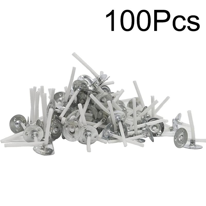 100Pcs/Pack Tea Light Wicks DIY Candle Making Candles Accessories Low Smoke Handmade Candle Making Tools Woven Cotton Core