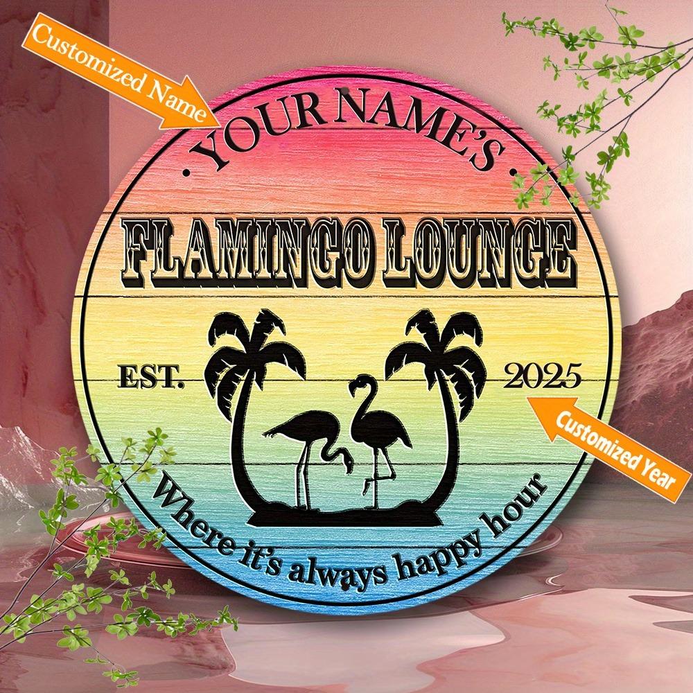 

1PC 8x8 Inch Retro Aluminum Tin Sign Flamingo Palm Sunset Design For Bar Restaurant Wall Decor белый