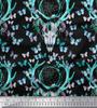 Soimoi Green Japan Crepe Satin Fabric Insect|Dream Catcher & Reindeer Face Animal Fabric Prints by Yard 42 Inch