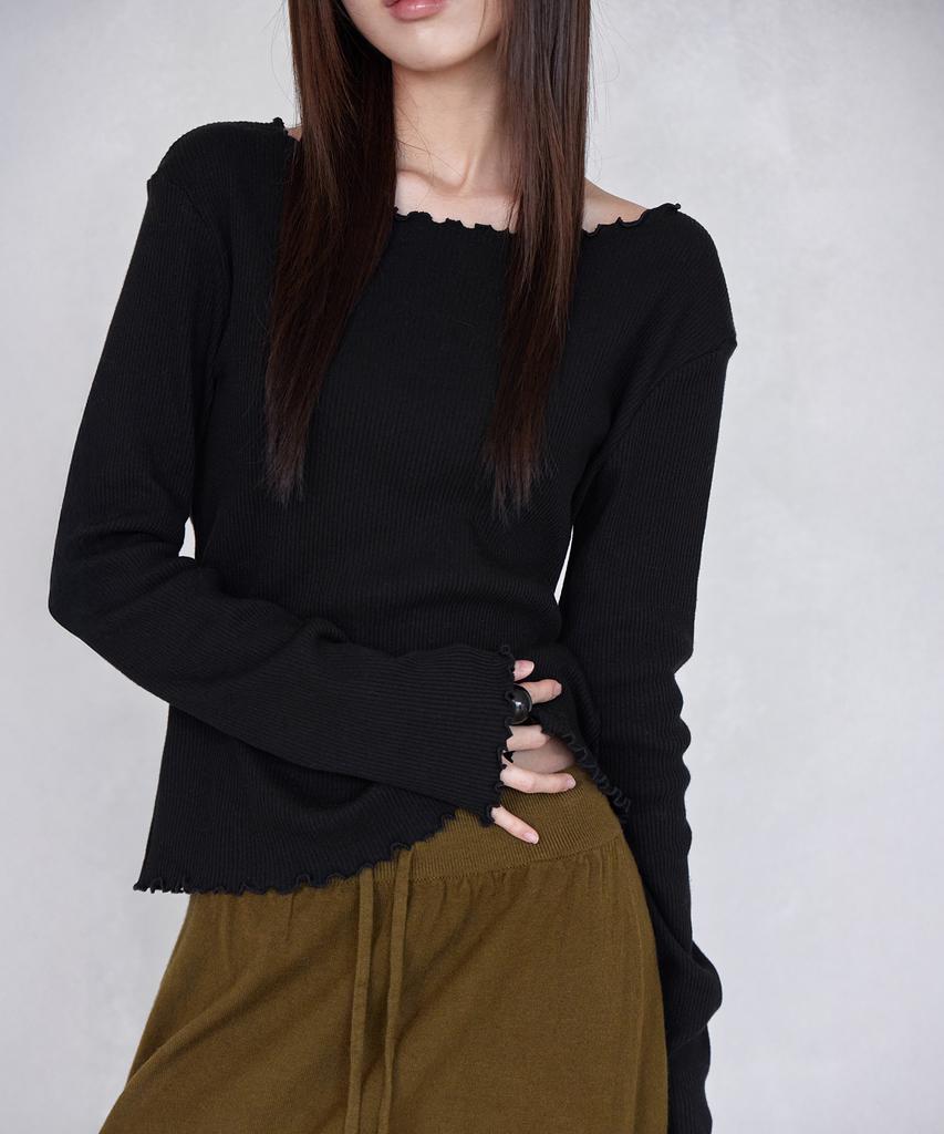 Leondeondada Frill Pendant T-Shirt, Black