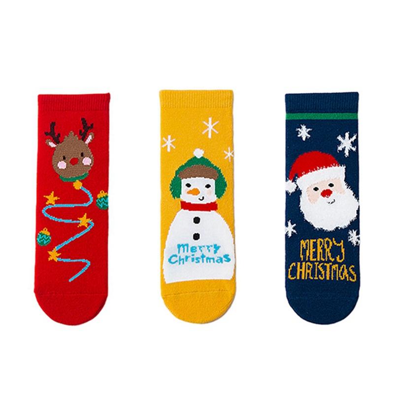 3 Pairs Kids Socks Children Boys Girls Cute Cartoon Pattern Socks Mid-tube Baby Socks