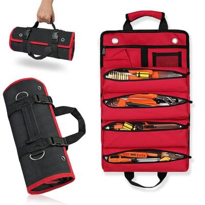 Multi Pocket Tool Roll Organizer Hanging Portable Tool Bag for Mechanic Electrician Motorcycle Truck