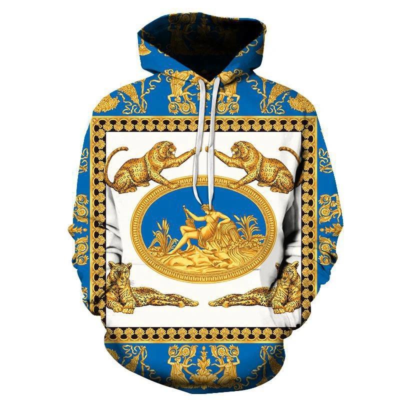 Men's 3D Printed Fashionable Pullover Casual Street Wear Patterned Hoodie