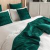 European Style Velvet Lace Trimmings Bed Runner Home Hotel Decoration Bed Flag Wedding Room Bed Tail Pillowcase