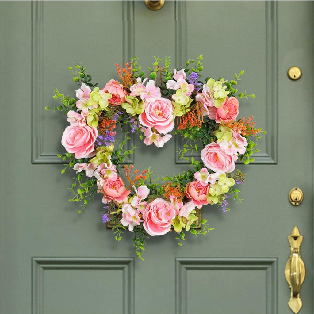 Wreaths For Front Door Wreath For Front Door Decorations Artificial Flower Wreath Rose Garlands For Home Party  Outdoor Indoor Decor Heart Wreath