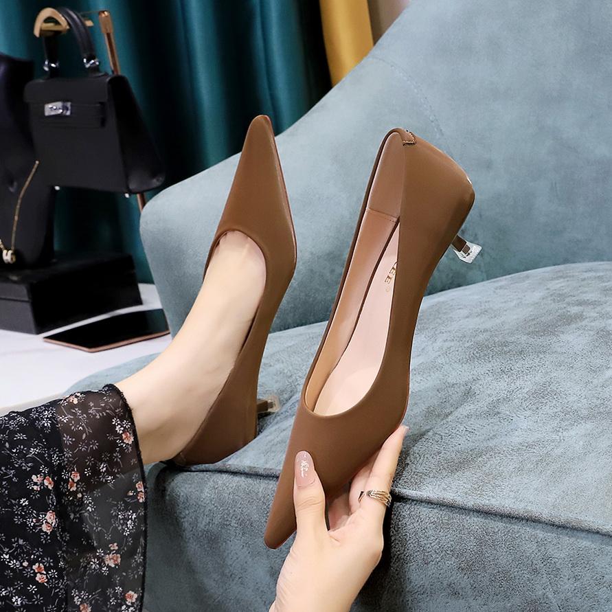 Fashionable Minimalist Sexy Banquet Women's Shoes with Thin Heels Shallow Mouth Pointed Toe, Spring Single Shoes