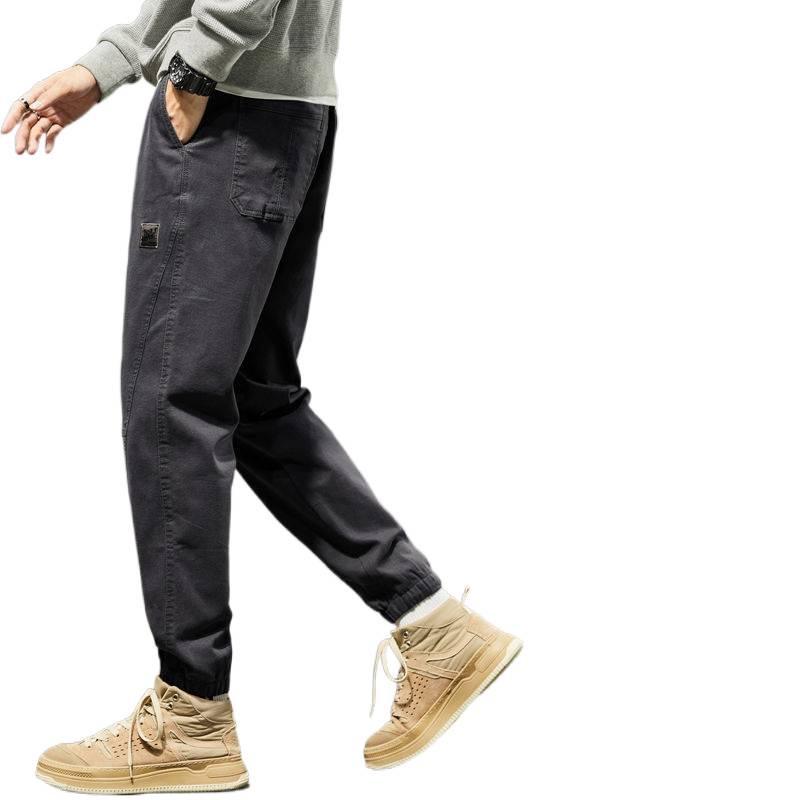 Pánské trendy značkové 2025 podzim/zima plus sametové tepláky - volné, všestranné, sportovní ležérní kalhoty