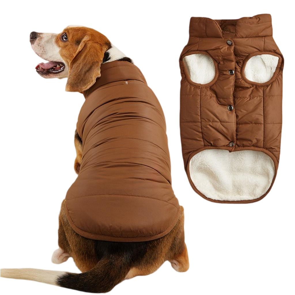 Button Winter Dog Vest With Integrated Keep Warm Fleece Back Zipper For Small Medium Dog