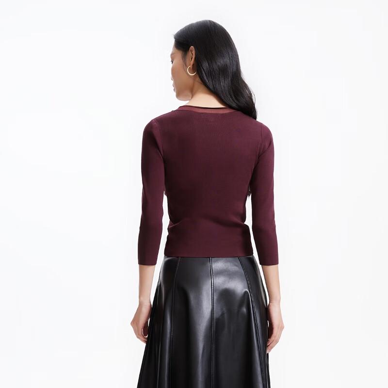 VEROMODA Women's Slim Knit Top with Mesh & Drawstring