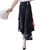 Women's Summer Chiffon Wide-Leg Culottes: High-Waisted, Split, Loose, Slimming, Nine-Tenths Length.