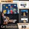 2 Layers Telescopic Car Window Shades for Kids with Magnetic Mosquito Net UV Protection Sunshade Block Mesh Curtain Sun Cover