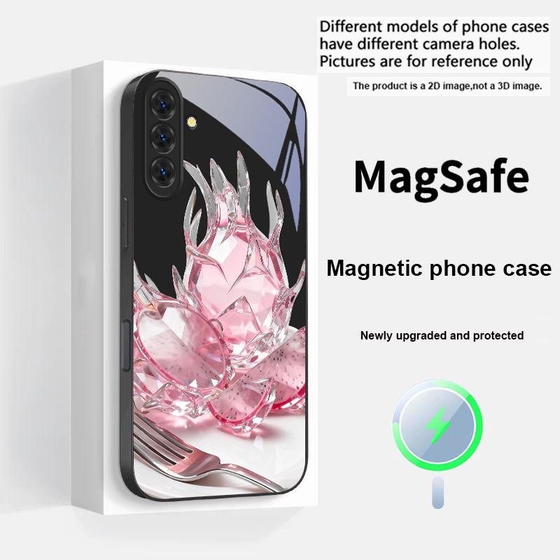 Familiar Dragon Fruit For Magsafe Samsung S25 S25 Edge S25Ultra S8 9 10 20 S21 Pro 22 Plus S23 FE S24 Ultra Glass Phone Case