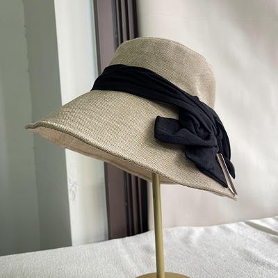 Hat Women's Spring and Summer UV Protection Face Covering Face Small Sun Hat Bow Sunscreen Sunshade Bucket Hat