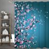 Pink Peach Blue Background Shower Curtain, Bathroom Decorative Shower Curtain, Waterproof Shower Curtain with Hooks