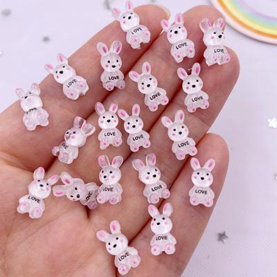 50 pezzi in resina colorata mini amore cristallo rosa coniglio arte flatback strass per applique per unghie fai da te matrimonio scrapbook decor artigianato
