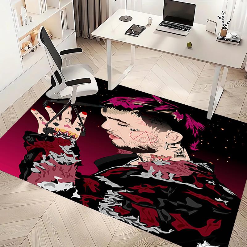 1 Stück Lil Peep Druck Teppich - Weich, Waschbar, Rutschfest, Innenmatte, Wohnzimmer, Home Office Dekorativer Teppich, Büro Dekorativ