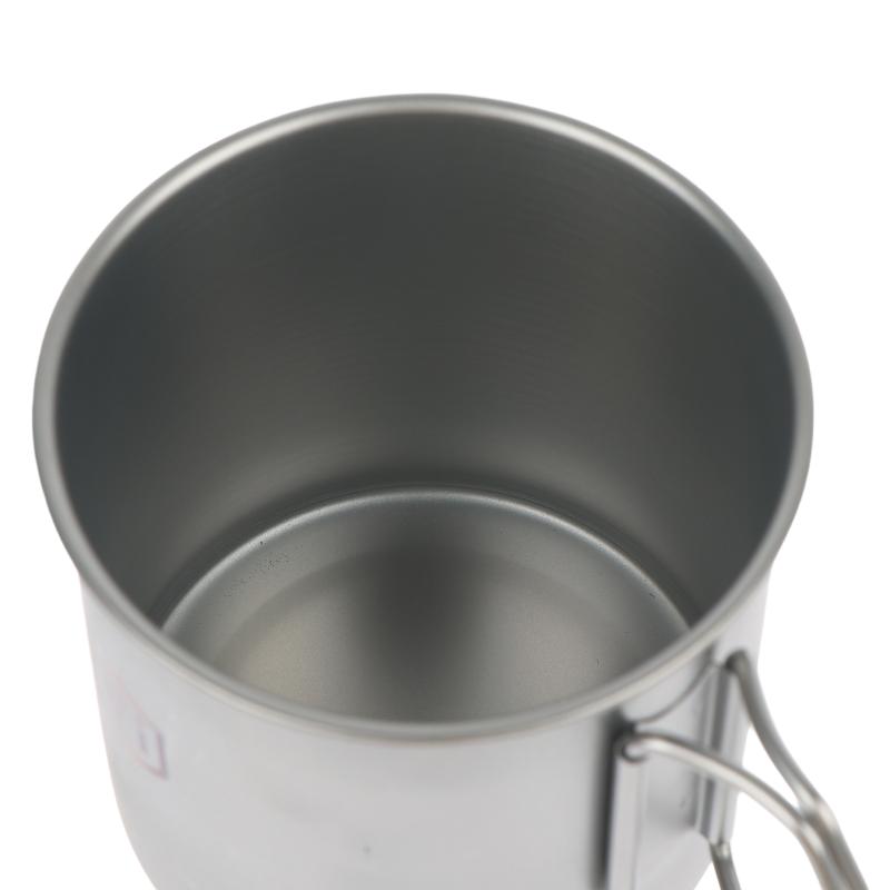 Titanium Steel Coffee Mug Cup With Foldable Handle Outdoor Camping Water Mug Tableware For Hot And Cold Beverages