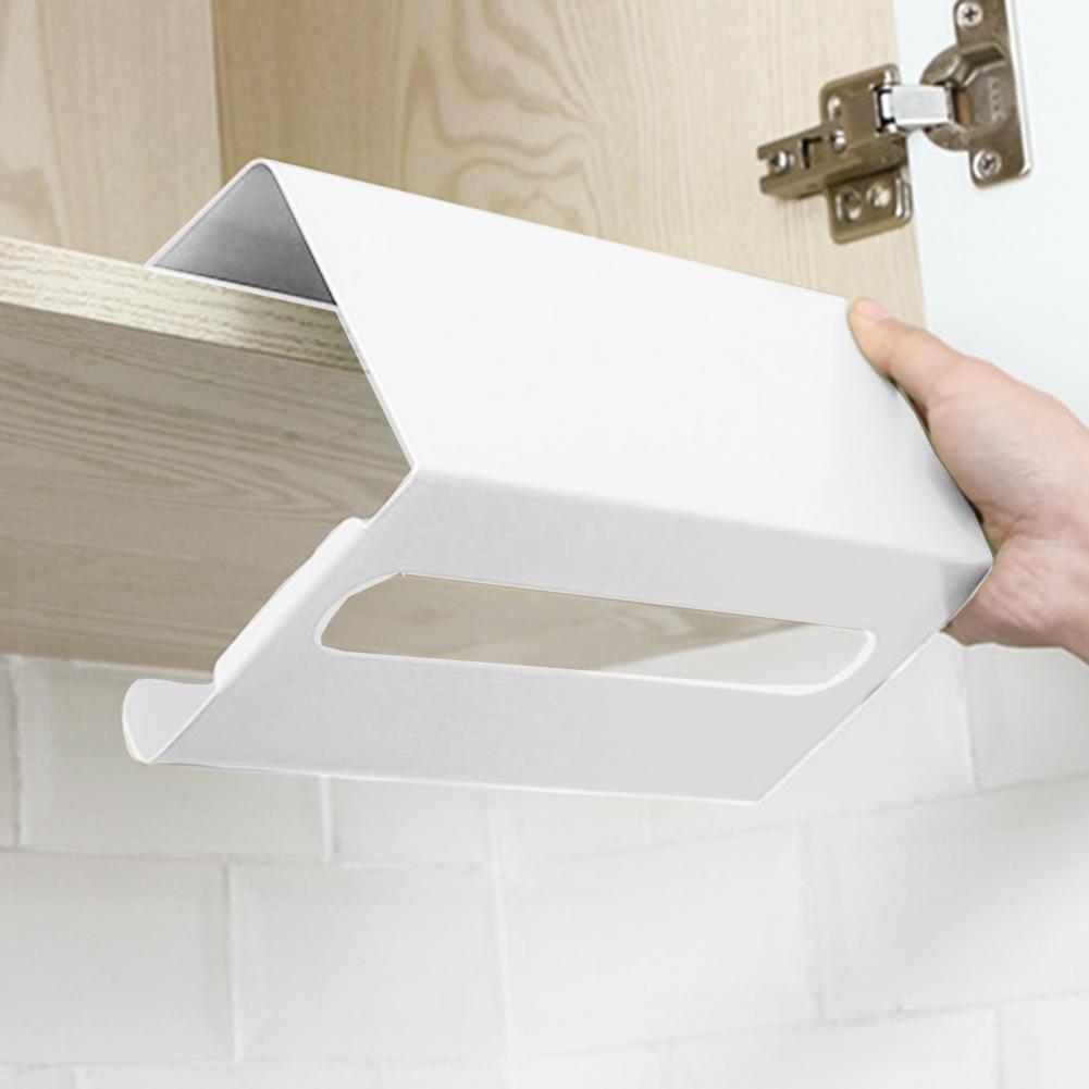 Tissue Holder Iron Rustproof Punch Free Back Hanging Tissue Shelf Paper Towel Rack Kitchen Accessories