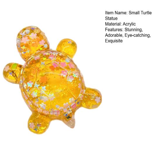 Transparent Sequin Turtle Ornaments Glitter Small Turtle Figurine for Fairy Gardens Aquarium DIY Crafts Desktop Decoration
