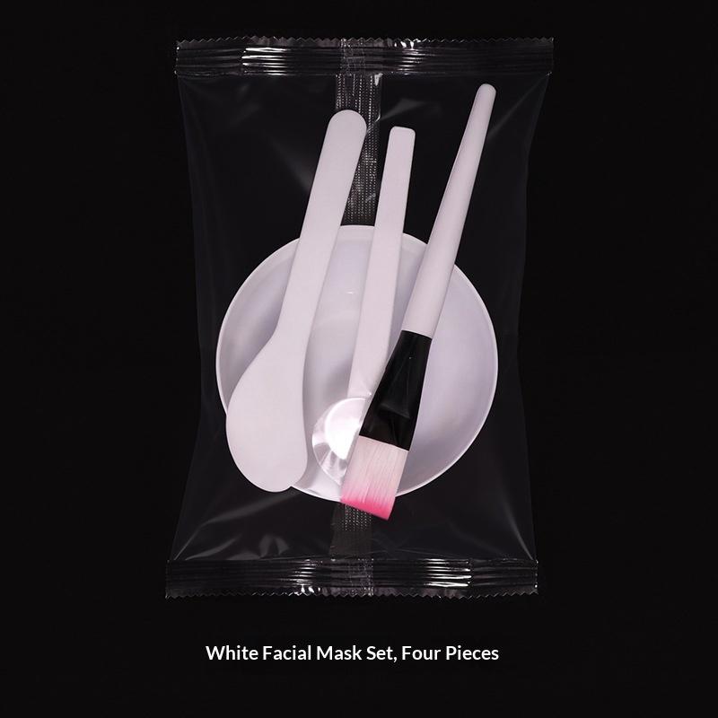 4Pcs Diy Facemask Mixing Tool Kit Facial Mask Bowl Stick Spatula Silicone Soft Face Brushes Spoons