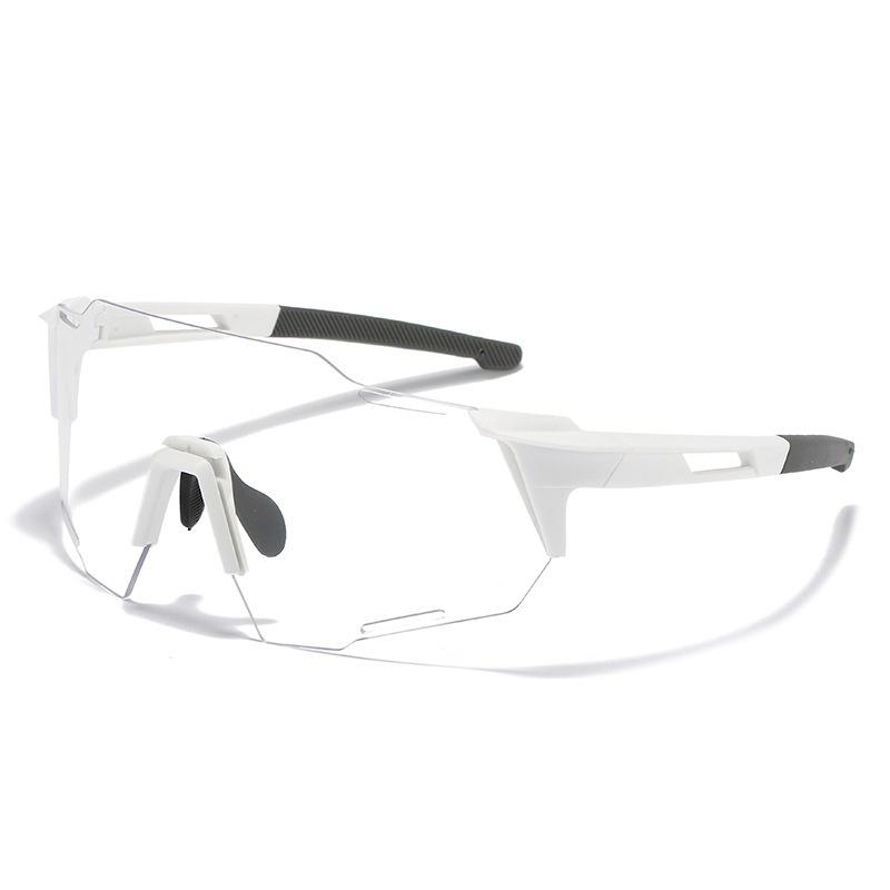 White Frame Photochromic Cycling Glasses - Day & Night UV Protection for Men & Women