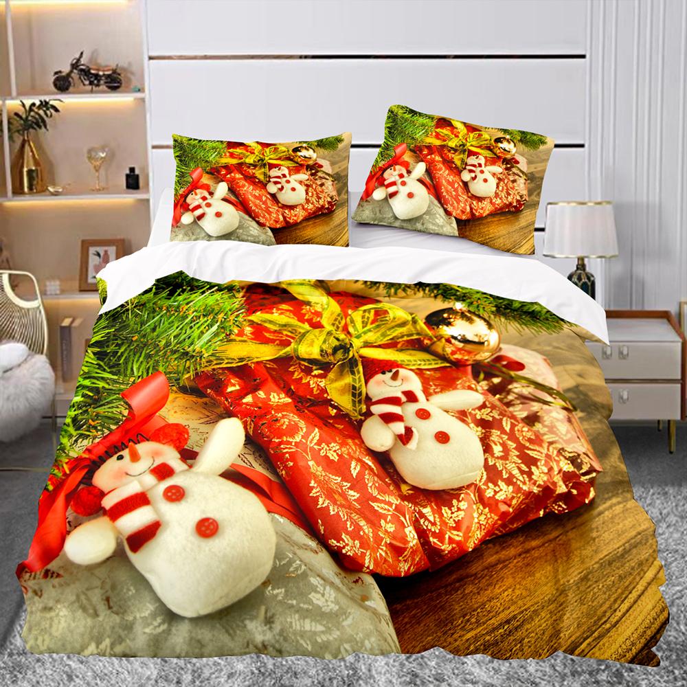 Рождественский подарок с узором пододеяльник комплект постельного белья для детей — фото 5