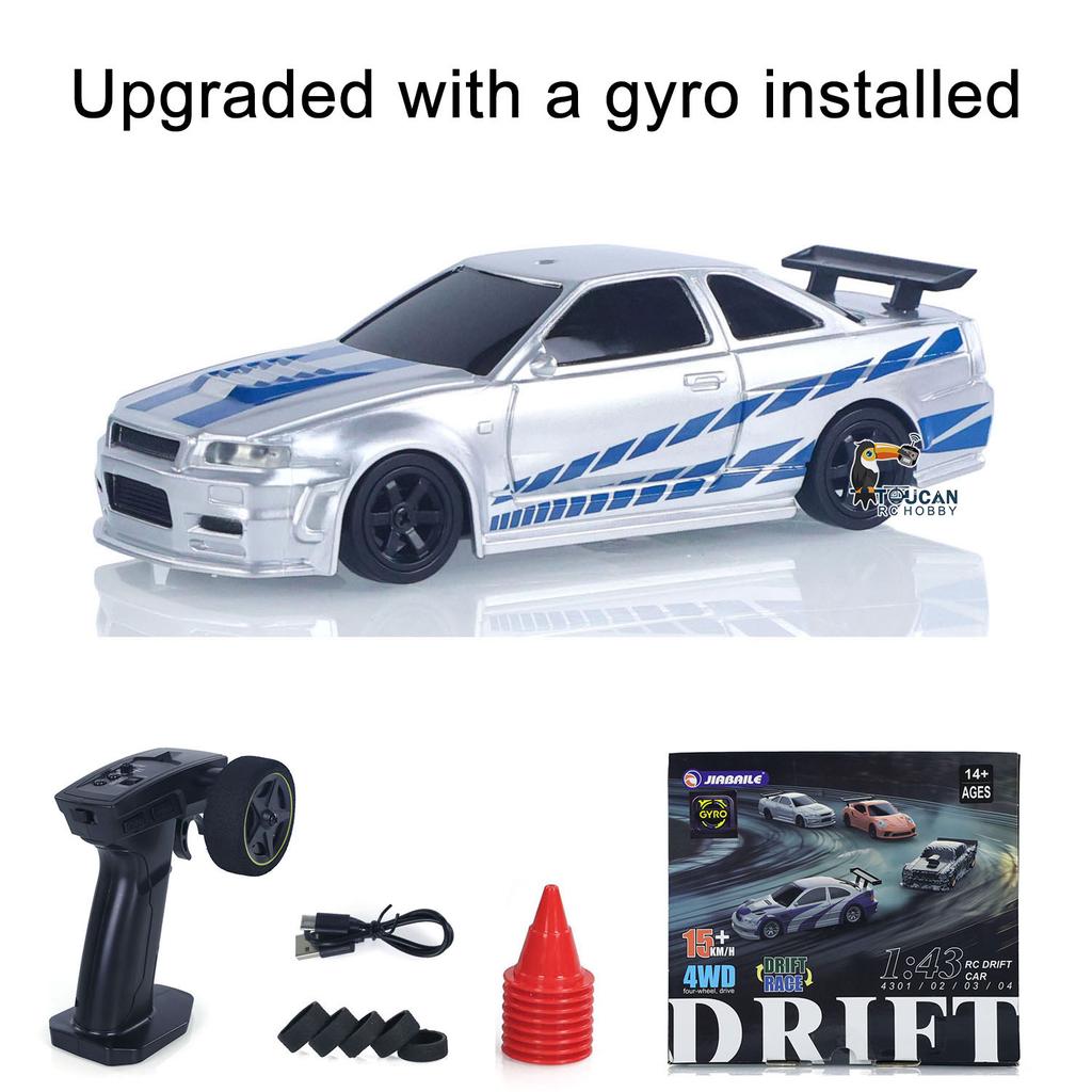 AAXV1 1/43 RC Racing Car Radio Controlled High Speed Drift Car Vehicle 4WD RTR Mini Car Toy 2.4G Battery Lights Gyroscope Gift