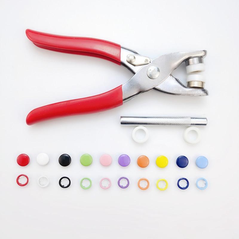M-Modern-10 Colors Metal Sewing Buttons Hollow Solid Prong Press Studs Snap Fasteners For Clothes Bags