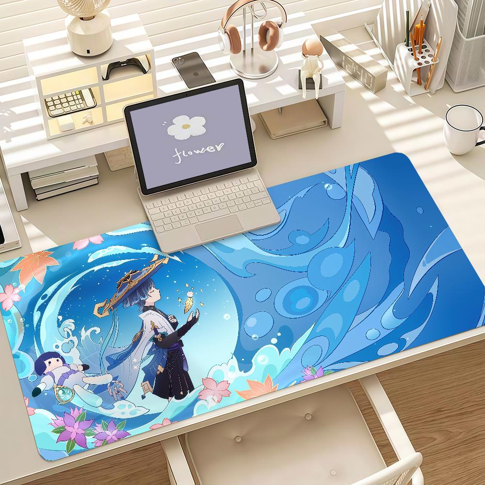 Genshin Impact Wanderer Anime Large Gaming Mouse PadRubber Desk Mat Keyboard Pad For Laptop Computer Gaming Desktop Decor