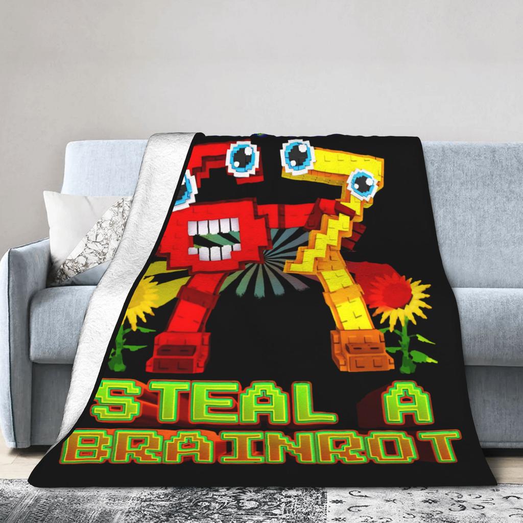 Bruh Secret 67 Six Seven 6-7 Funny Brainrot Steal a Brainrot Flannel Blanket Funny Throw Blanket for Home Hotel Sofa Bedspread,
