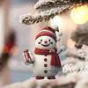 1-5PCS Snowman Christmas Tree Pendant 2D Acrylic Xmas Tree Decoration Cute Hanging Ornaments Decorative for Window Fireplace Car