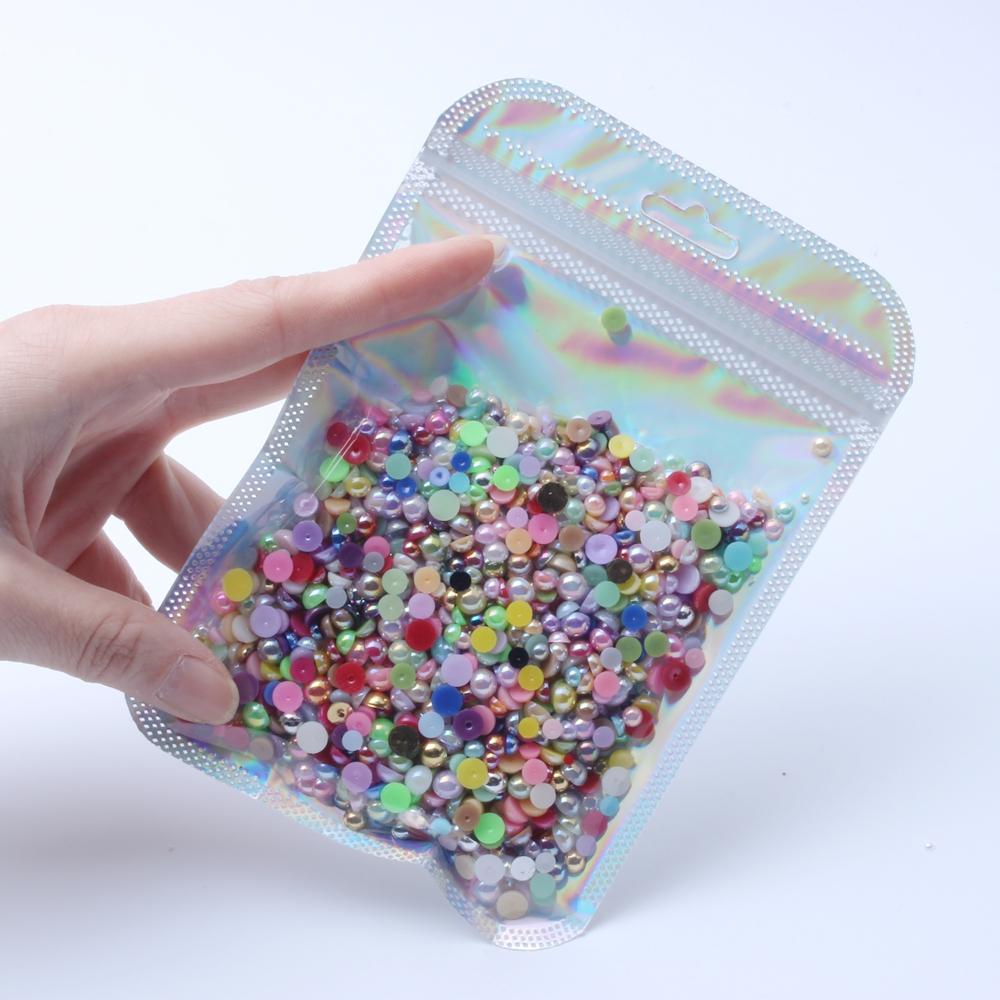 Resin Half Round Flatback Beads 2-6mm Mix Size Glue on Loose Rhinestones for Clothes Dresses DIY Crafts Scrapbook Decoration