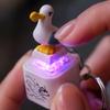 Seagull Shape Keychain with Sound Function Rechargeable Keyboard Key USB Charging Decorative Accessory for Bags and Keys