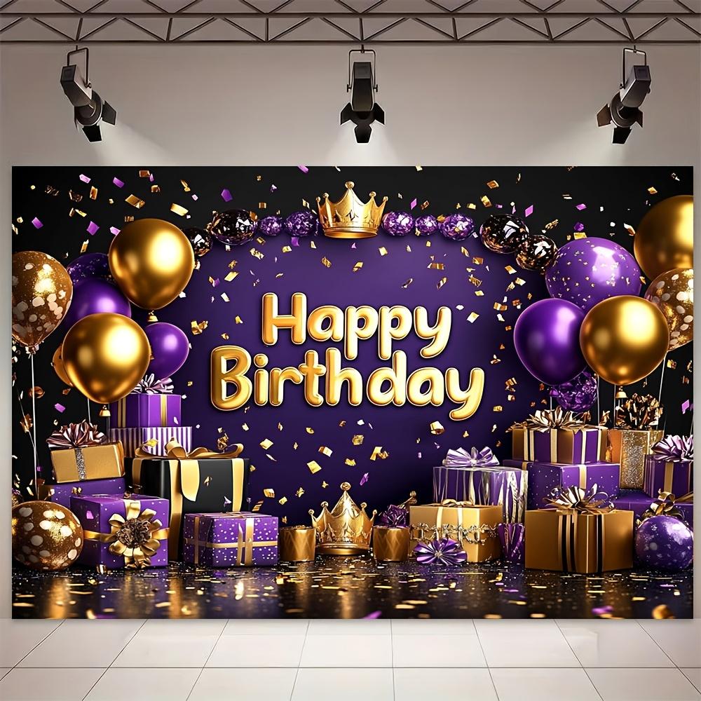 1Pcs Modern Purple and Golden Decoration Background Winter Backdrop Decorations For Photo Studio Photo Booth Christmas Party