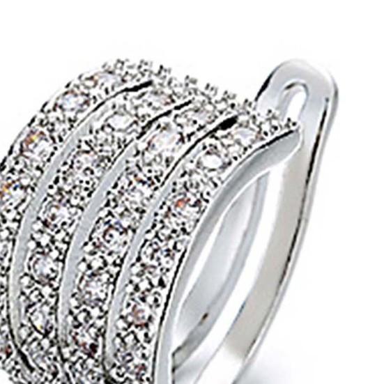 1 Boucle d'oreille à clip Géométrique Strass Bijoux Étincelants Style Coréen Manchette d'oreille pour Mariage