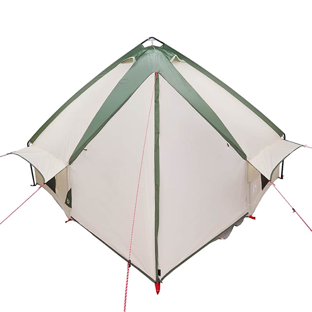 Teepee Tent for 6 Persons Green and White 431 x 366 x 185 cm