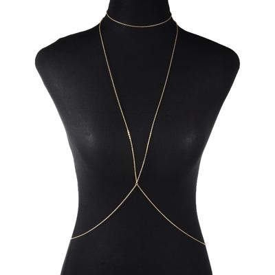 Europe, America, Simple Chain Trendy Girl Nightclub Body Chain, Fashionable Creative Metal Sexy Versatile Breast Chain