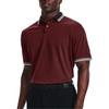 Under Armour Color Block Collar Design Casual Straight Fit Short Sleeve Polo Shirt Men Polo Shirts Burgundy 1370099-690