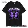 Men Women Summer Fashion Cotton T-Shirt Purple Butterfly Tops Tees Male Casual Short Sleeve Clothing Harajuku Streetwear