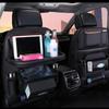 Luxury PU Leather Car Seat Storage Bag - Multifunctional Suspended Tray With Handle Ideal for Snacks Books & Toys Organizer