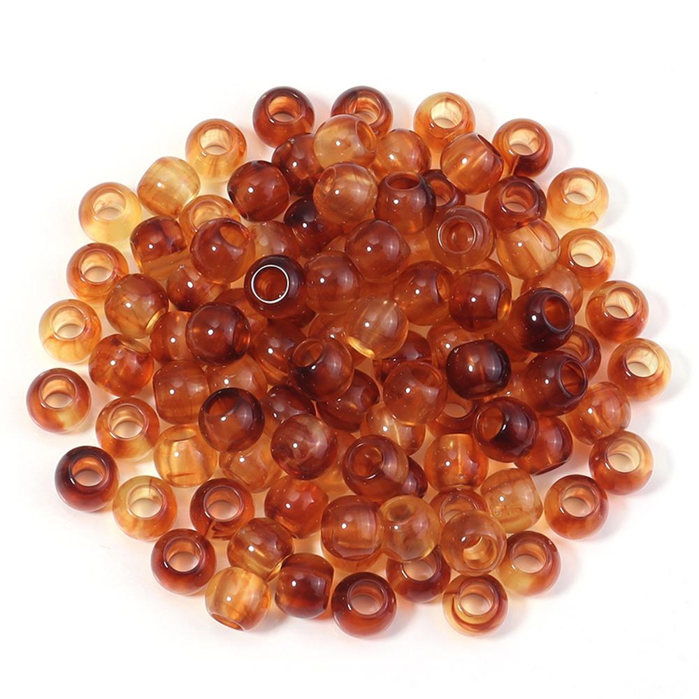 10-200pcs 8/10/12/14/16/18/20mm Acrylic Amber Beads Round Big Hole Loose Spacer Beads For DIY Jewelry Making Bracelets Necklace