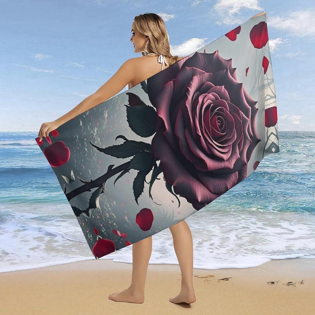 Rose pattern Beach Towel for Family stuffs friends Gifts Quick-Dry Sand free For Bath Yoga Tourism Beach Camping Swimming GYM