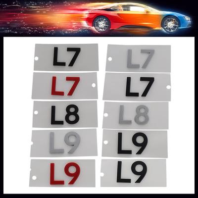 3D Premium L7 L8 L9 ABS Letters for Car Badge Cover Upgraded Exterior Decoration Stickers Auto Accessories Decal Emblem Badge Sticker