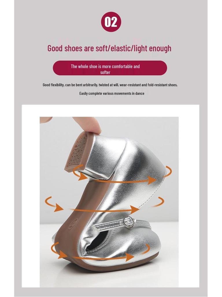 Damen Silber Weiches Leder Mittelhoher Absatz Gesellschaftstanzschuhe