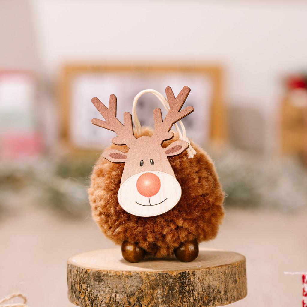 And Festive Cozy Large Wool Felt Reindeer Ornament With Charming Wooden Antlers