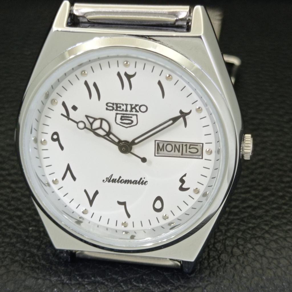 JAPAN VINTAGE REFURBISHED SEIKO 5 AUTOMATIC 6309A MENS WHITE WATCH a441325-5 Sk-a441325