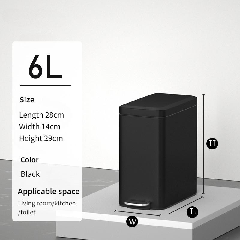 Household Stainless Steel Garbage Can Foot Operated Bathroom Waste Bin Kitchen Living Room Garbage Storage Bucket