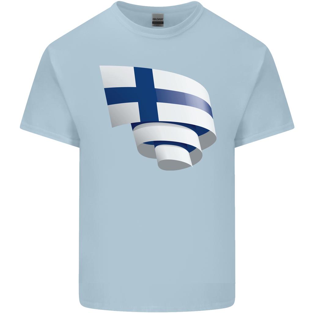 Curled Finland Flag Finnish Day Football Unisexs Light Cotton TShirt